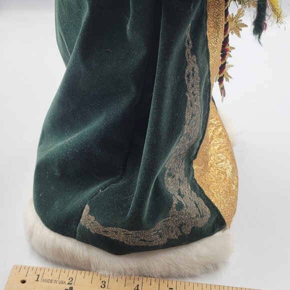 Old World 15" Santa Tree Topper Green Gold Robe with Wreath - Picture 11 of 11